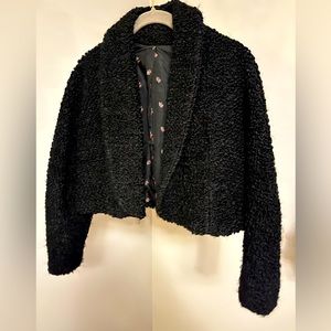Vintage Curly Lambs Wool Crop Jacket Fully Lined